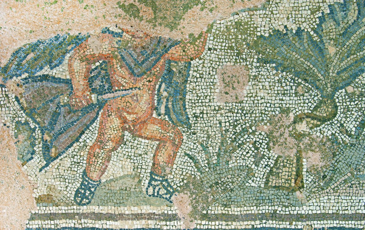Av sahnesi, Dionysos Evi, Baf, Kıbrıs (mozaik) by Roman