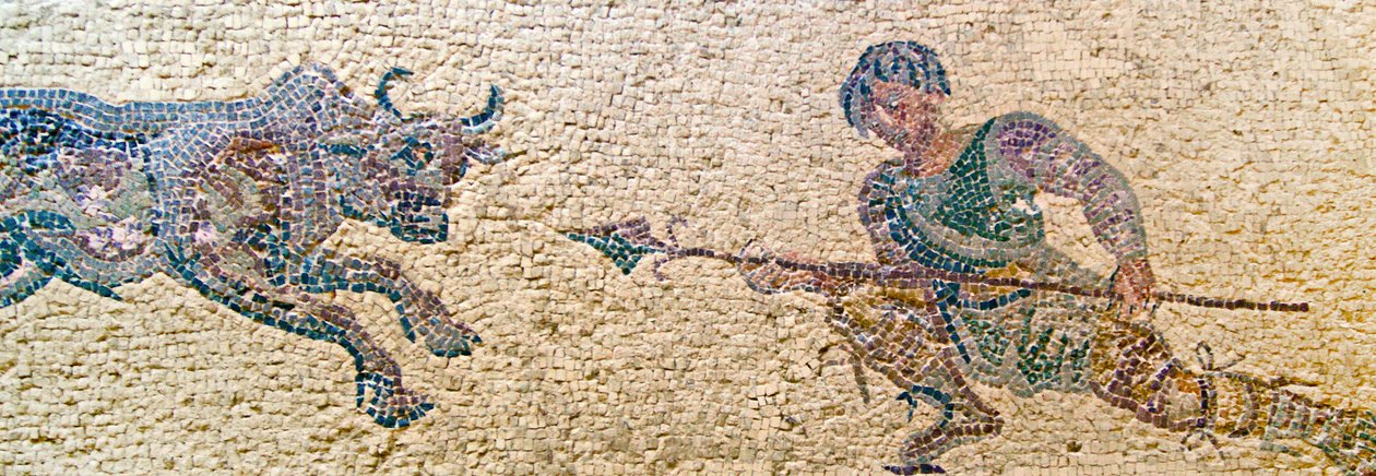 Av sahnesi, Dionysos Evi, Baf, Kıbrıs (mozaik) by Roman