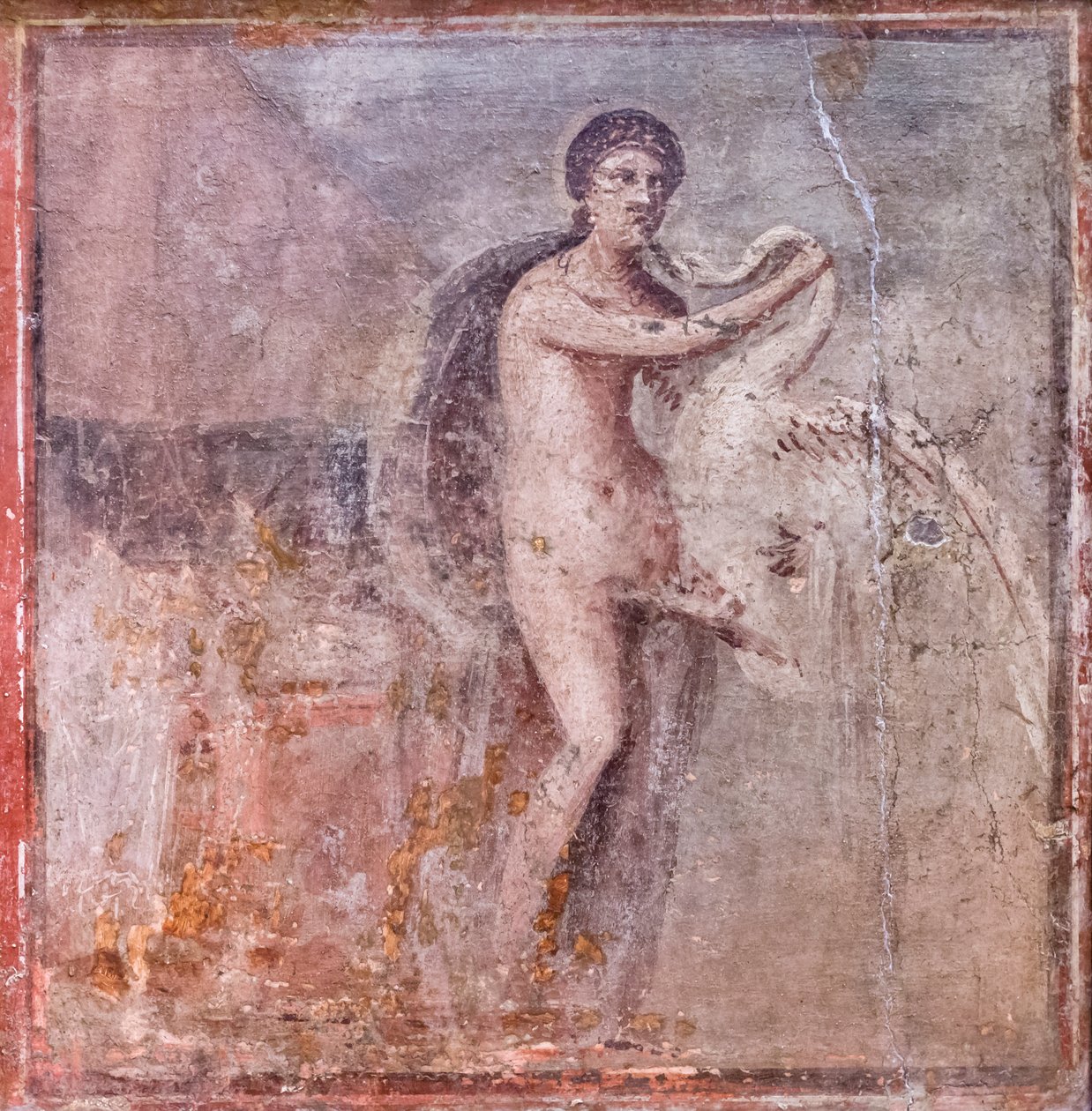 Leda ve Kuğu, MS 50-79 (fresk) by Roman
