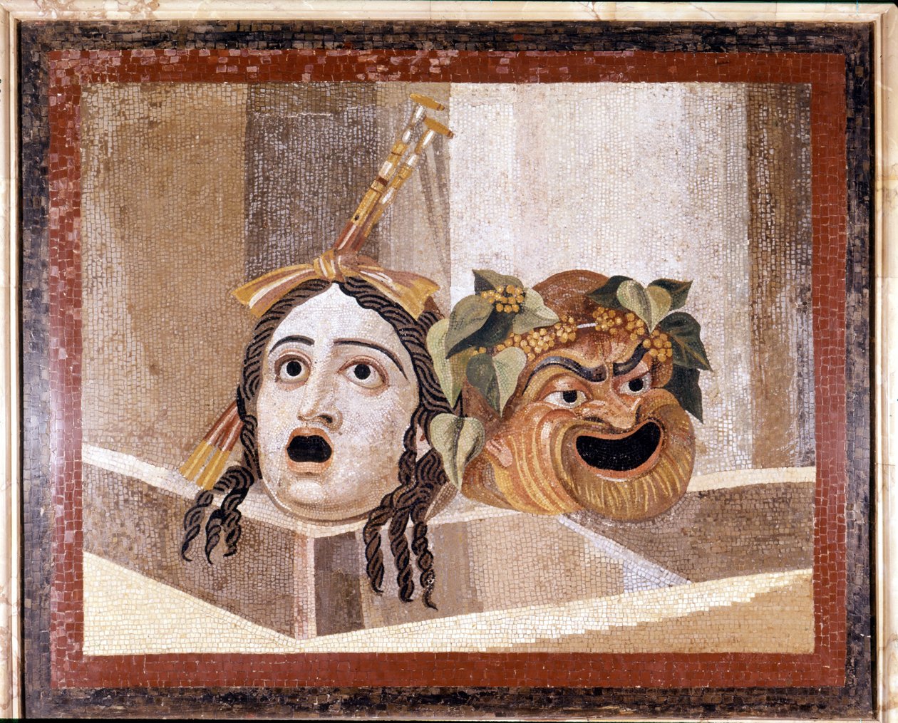 Roma Tiyatrosunun Maskesi. MS 2. yüzyıl mozaiği. Aventino, Roma