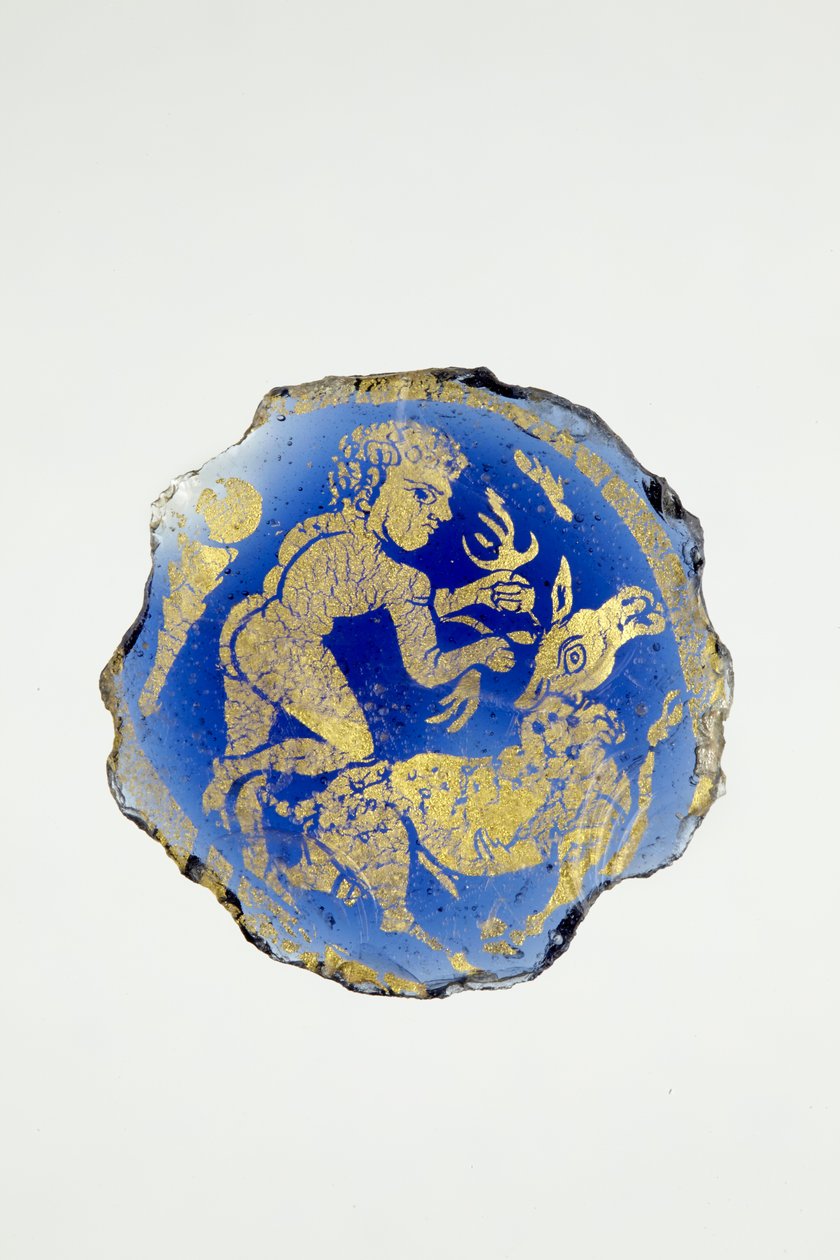 Herkül ile madalyon, çıplak, sağ diz Cerynian geyik üzerinde by Roman