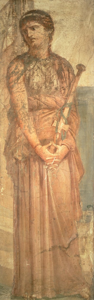 Medea, oğullarının öldürülmesini düşünürken, Herculaneum'dan (fresk) by Roman