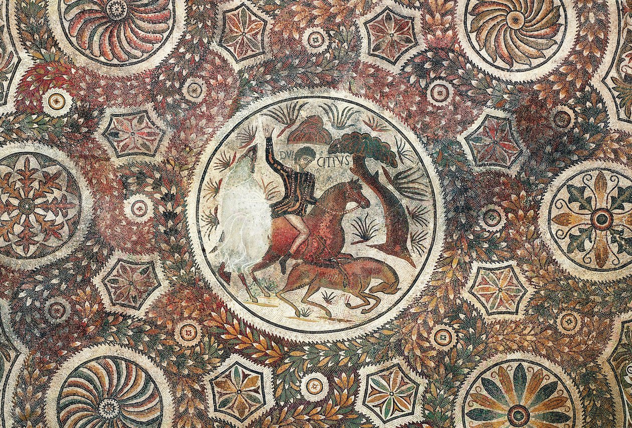 Av sahneli mozaik, MS 4. yy (mozaik) by Roman