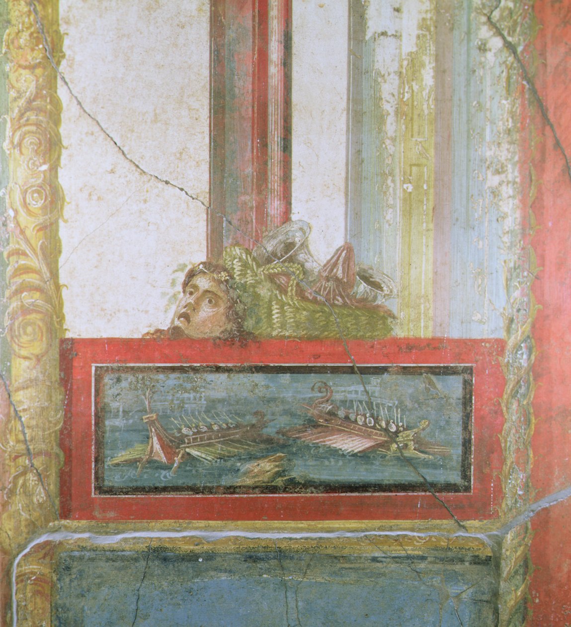 Deniz sahnesi, Pompei, İtalya (fresk) by Roman