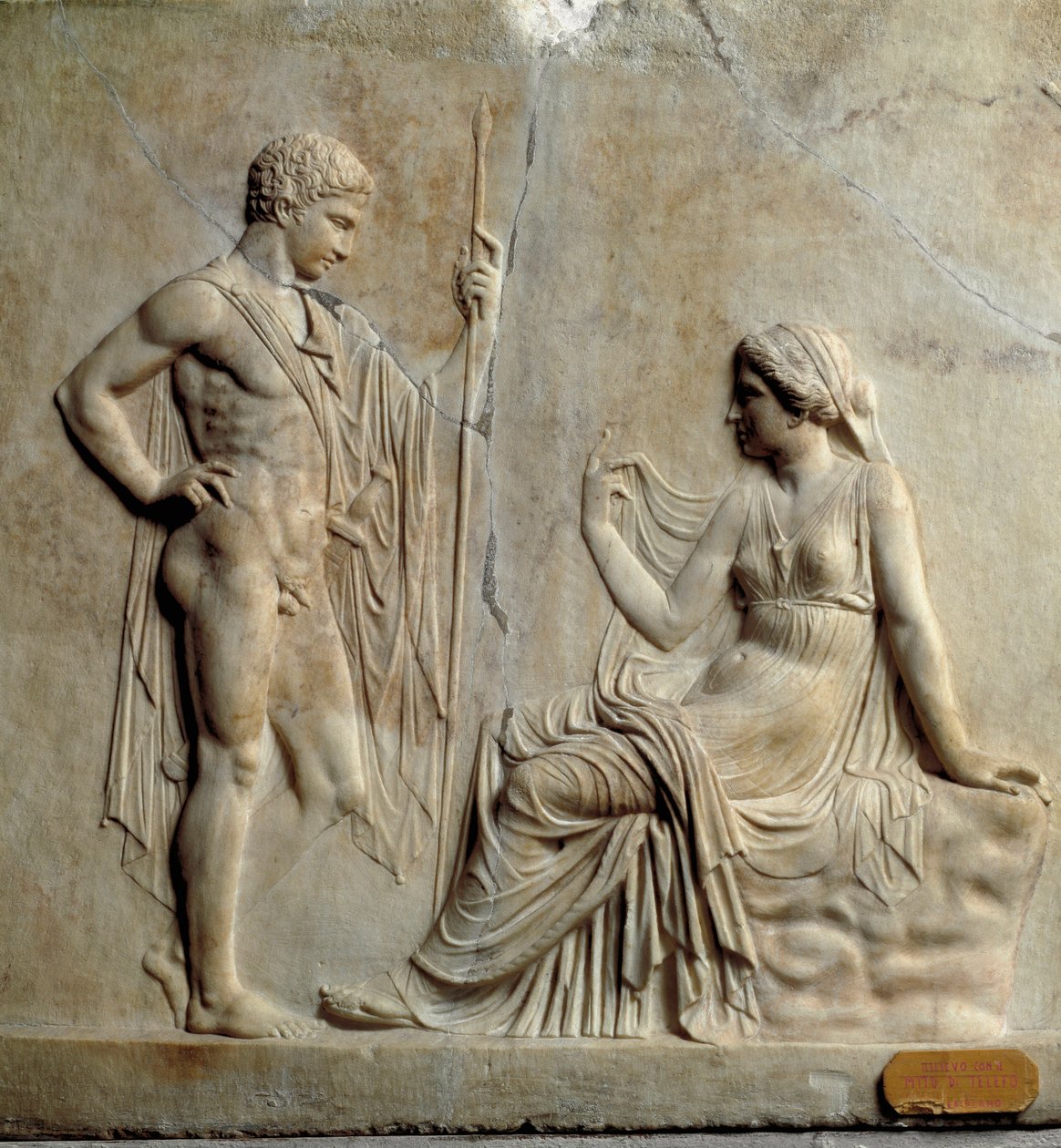 Neo-attic art (neo-attic): MÖ 1. yüzyıl Telephus (Telephus) mitini temsil eden kabartma. Ercolano (Herculanum) Napoli