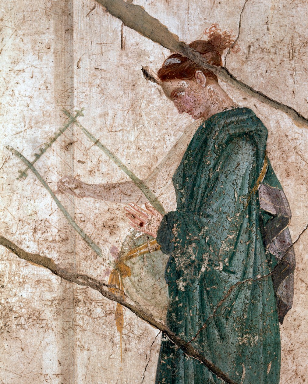 Pan müzisyeni, periler arasında (fresk by Roman