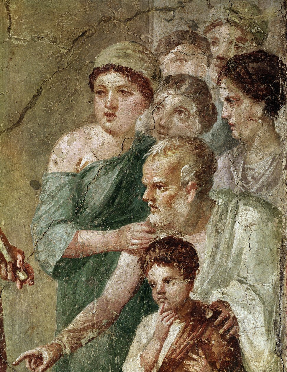 Pan müzisyeni, periler arasında (fresk by Roman