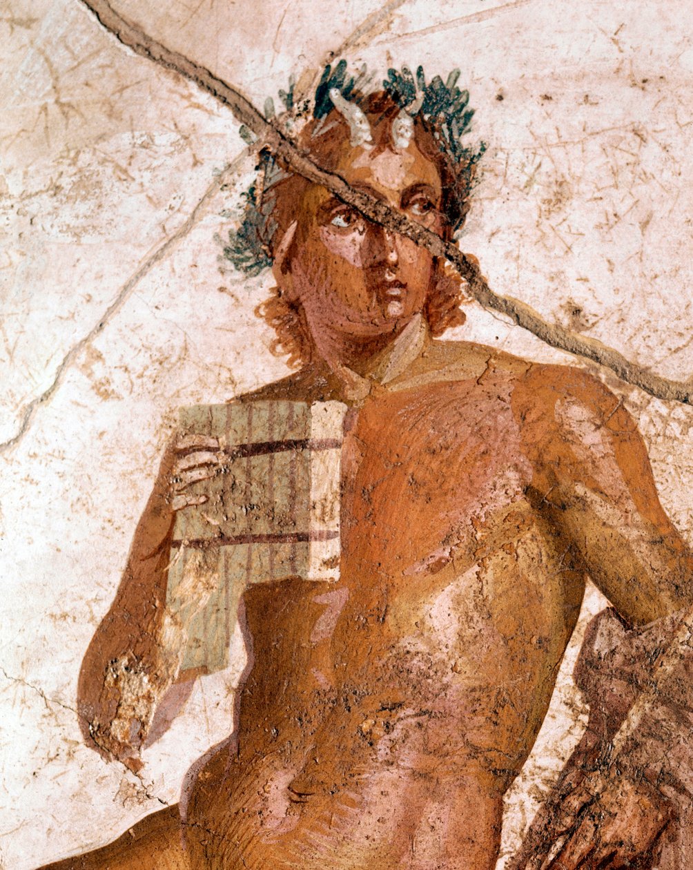 Pan müzisyeni, periler arasında (fresk by Roman