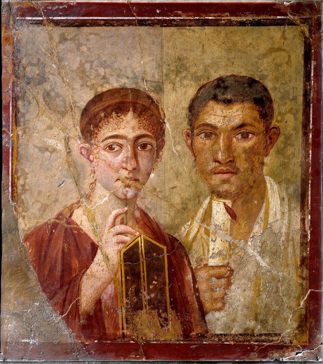 Pasquius Proculus ve eşi (fresk by Roman