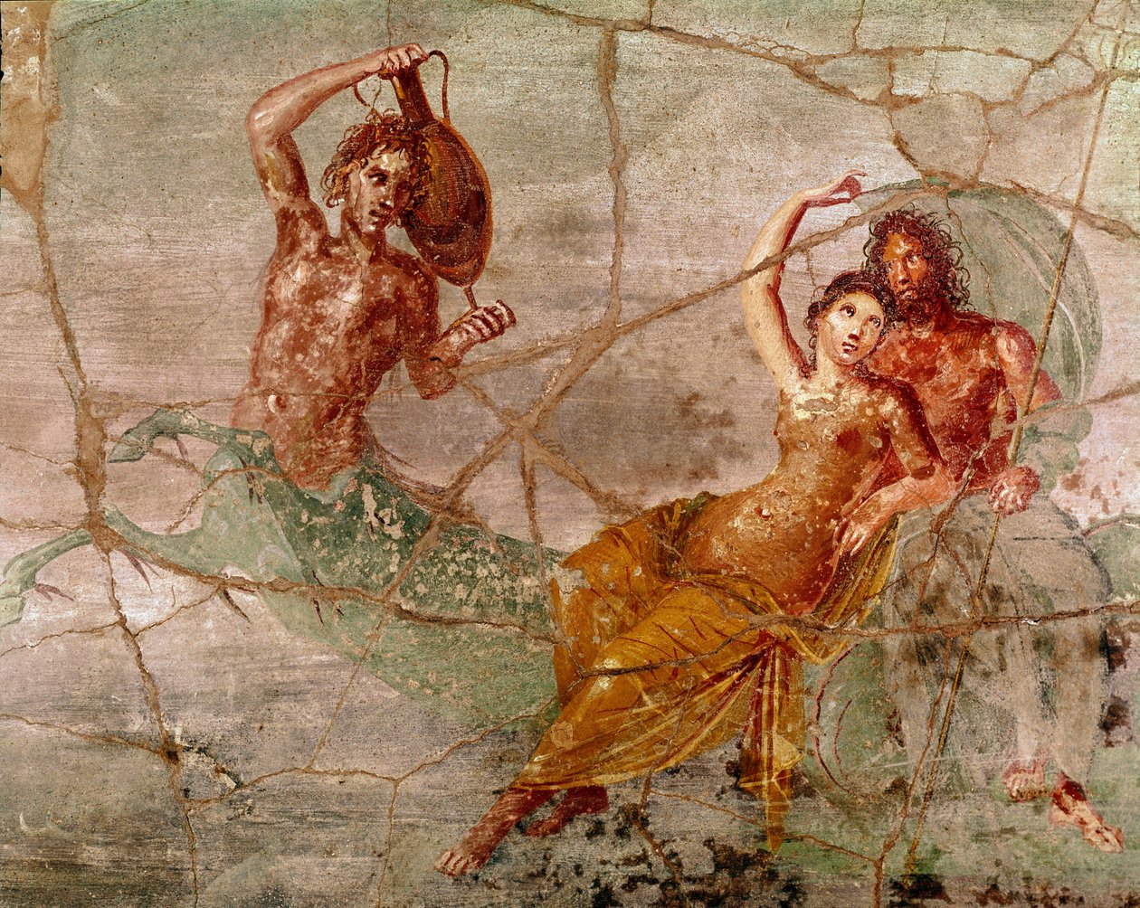 Roma Sanatı: “” Neptün, Poseidon ve Amphitrite”” Pompeii, İtalya