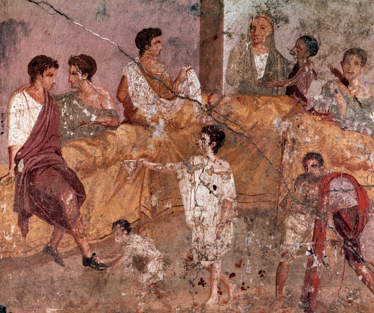 Roma Sanatı: “” Açık hava ziyafet sahnesi” (Açık hava ziyafeti) Triclinium, Pompei