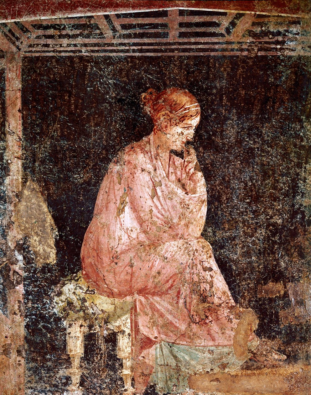Roma Sanatı: “” Oturan genç kadın” (Oturan genç bayan) Pompei