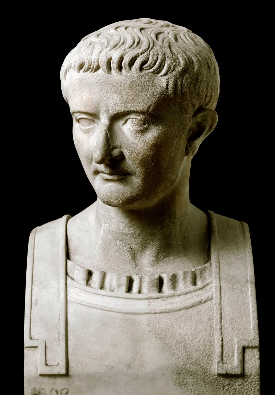Roma Sanatı: Tibere mermer büstü (Tiberio Claudio Nerone, MÖ 42-37), Roma İmparatoru - Ercolano