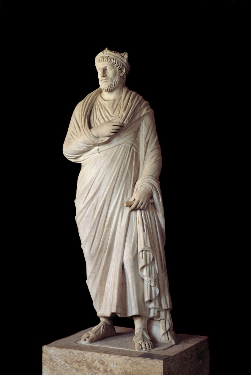 Roma Greko Sanatı: Roma İmparatoru Julien ler mürtedinin heykeli (331 - 363) (4. yüzyıl y. JC) Paris, Musee Du Louvre by Roman