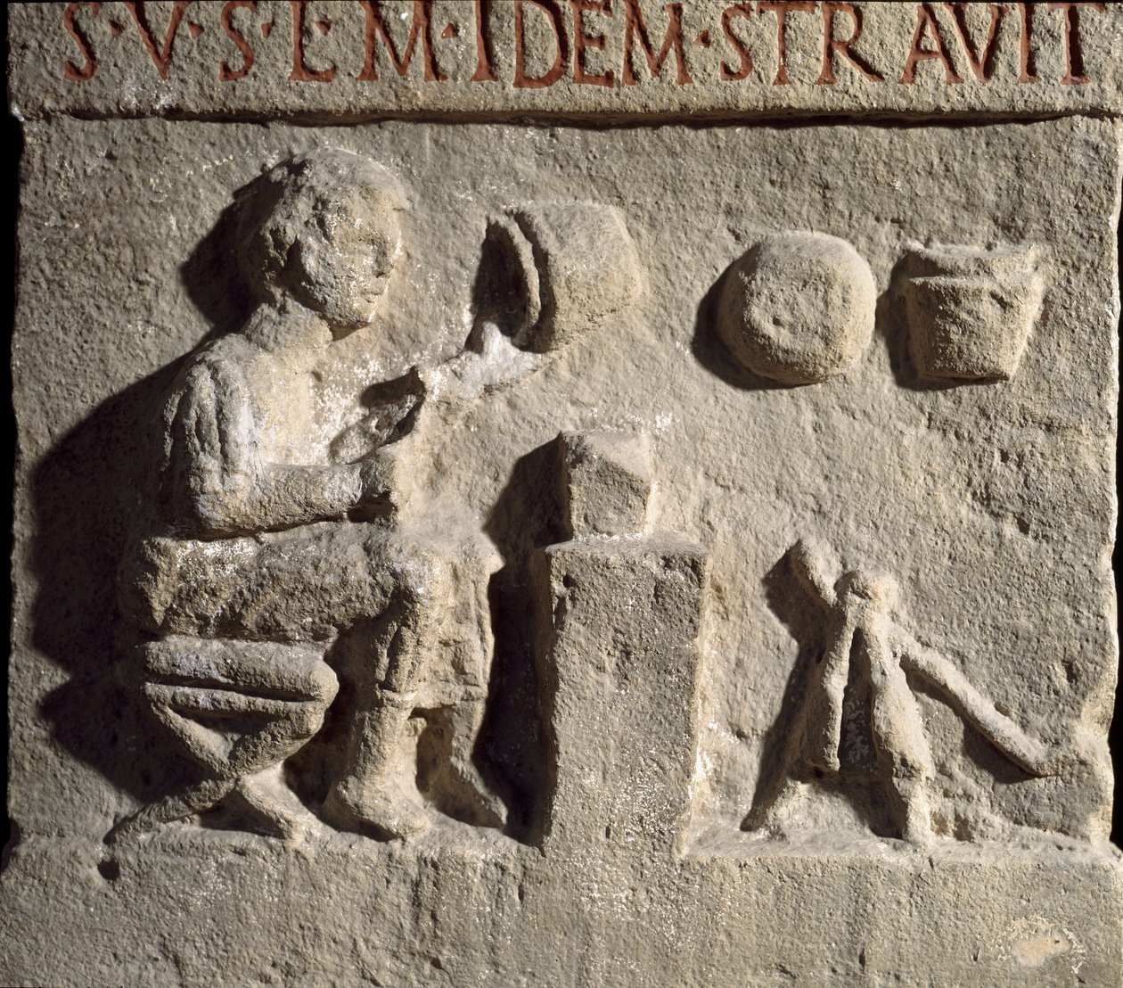 Roma sanatı: bir çömlekçinin durağını temsil eden alçak kabartma. 1. yüzyıl. Roma Roma Medeniyeti Müzesi by Roman