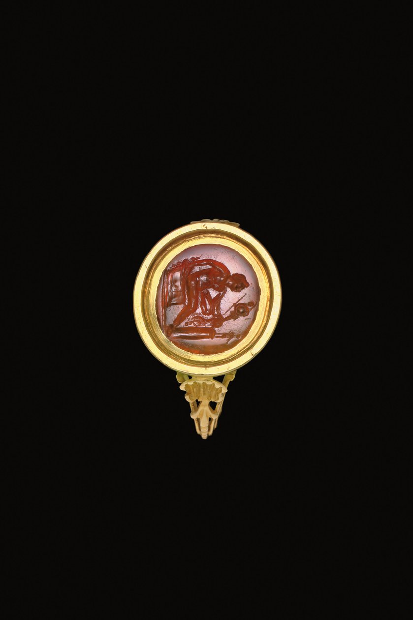 Modern ortamda Roma yüzük taşı (altın akik taşlı) by Roman