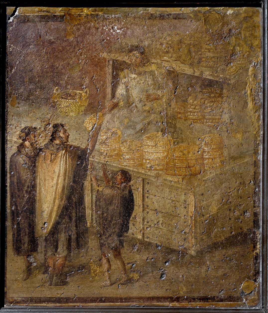 Ekmek satan bir fırıncıyı tasvir eden sahne. (Fresco, 1. yüzyıl) by Roman