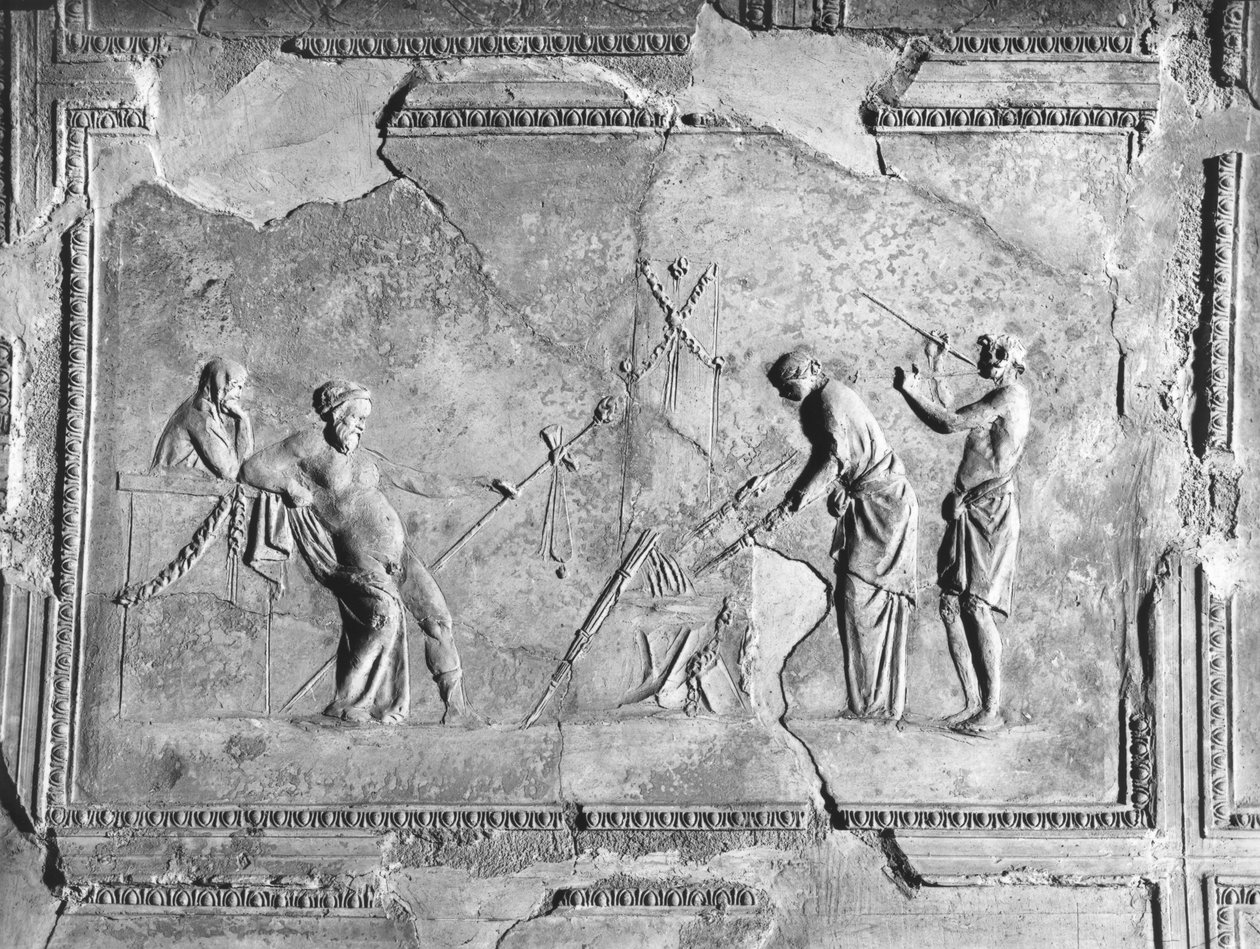 Dionysos Gizemleri Sahnesi (242795 detayı) (sıva) (s/b fotoğraf) by Roman