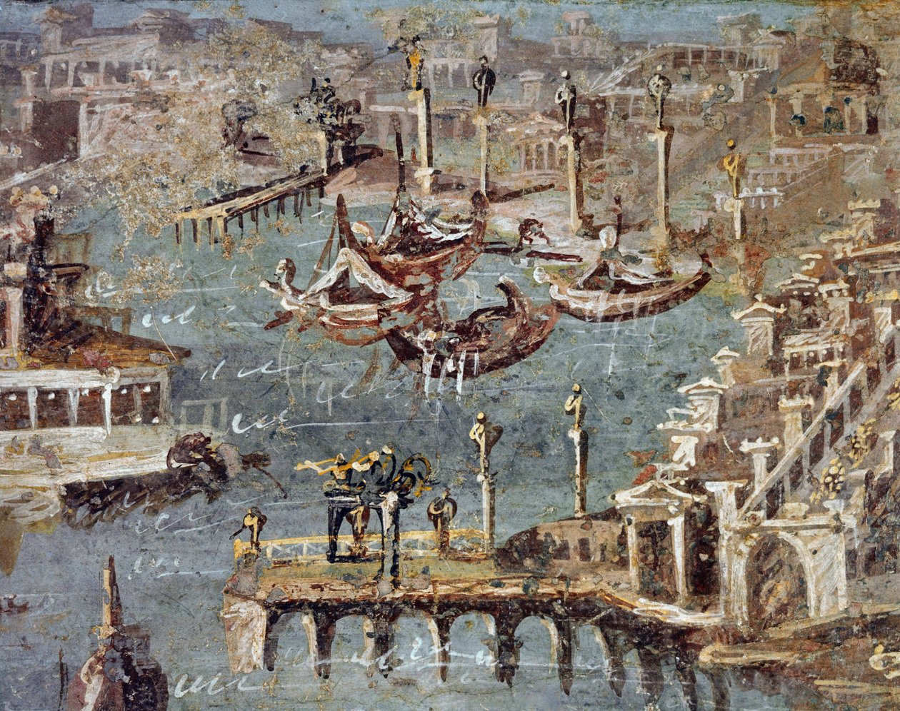 Pozzuoli şehri ve limanı (fresk by Roman