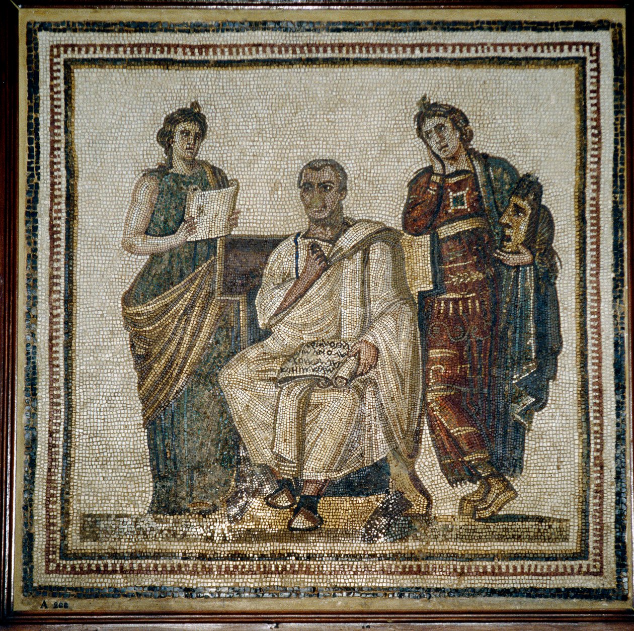 Virgil (Virgilio) ve iki ilham perisi (Clio ve Melpomene) - 3. yüzyıldan itibaren by Roman