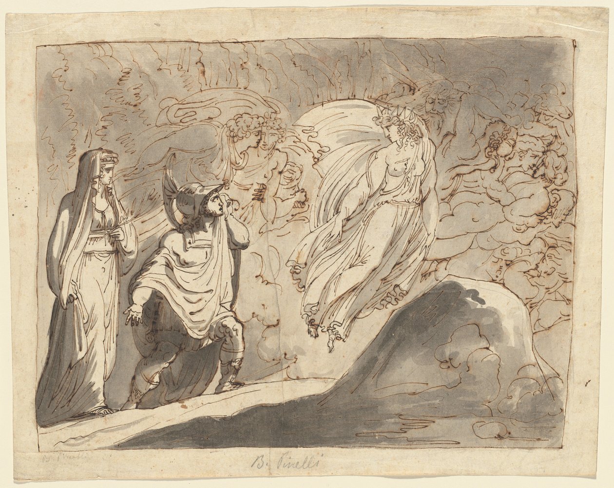 Yeraltı Dünyasında Aeneas by Roman 18th Century