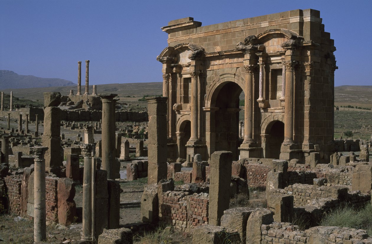 Trajan Kemeri ve Capitoline tapınağı (MS 52-117), MS 100 civarı, Yüksek İmparatorluk Dönemi (MÖ 27 - MS 395) by Roman Imperial Period