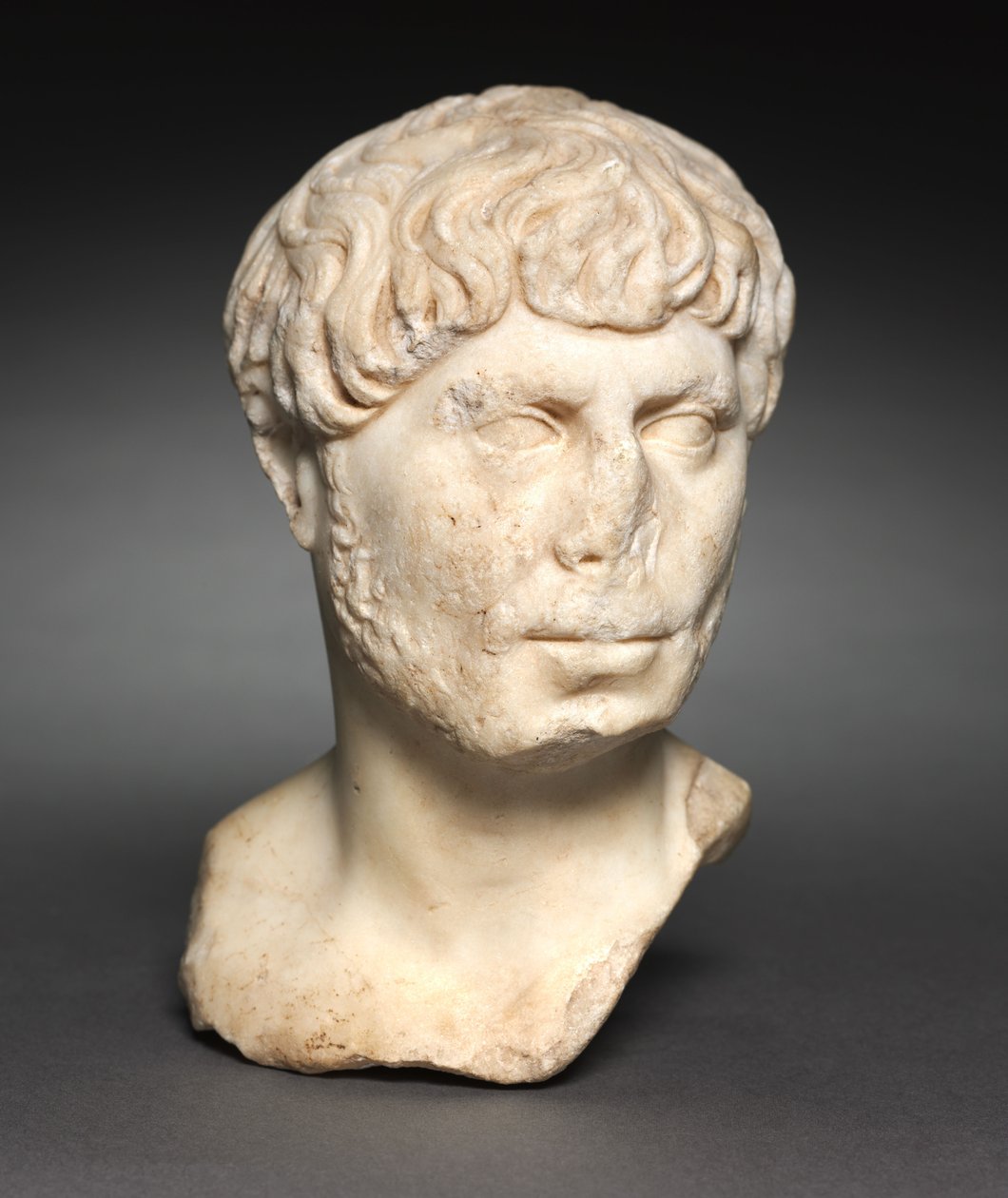Sakallı Bir Adamın Başı, c.125 (mermer) by Roman Imperial Period