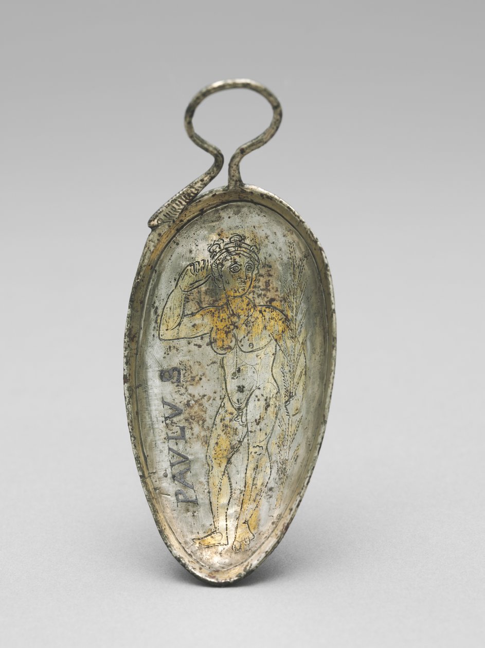 Sporcu Olarak Aziz Paul Kaşığı, 350-400 (gümüş, gümüş yaldız ve niello) by Roman Imperial Period