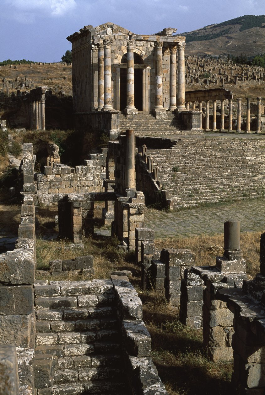 Septimian ailesinin tapınağının görünümü, Yüksek İmparatorluk Dönemi (M.Ö. 27 - MS 395) (ayrıca bkz. 267063 ve 267065) by Roman Imperial Period