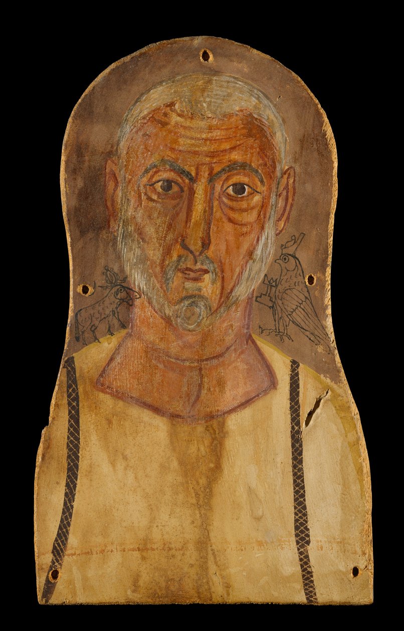 Mısır Tanrıları Tarafından Kuşatılmış Yaşlı Adam, MS x.250 (çınarın öfkesi) by Roman Period Egyptian