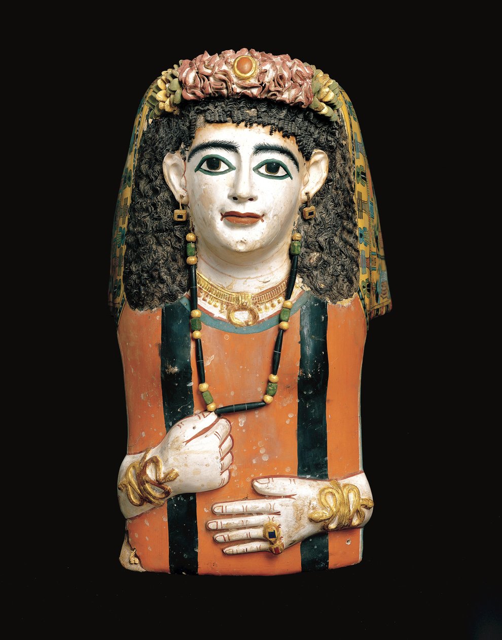 Mumya Maskesi, MS 60–70 (boyalı karton, alçı ve bitki lifleri) by Roman Period Egyptian