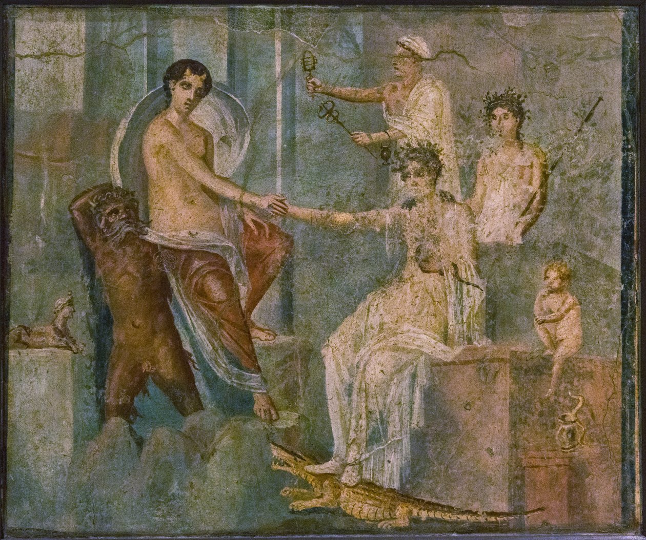 Jüpiter ve Io, 1.H. 1. yüzyıl. AD. by Roman Pompeian wall painting.