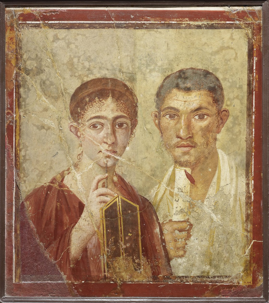 Fırıncı Terentius Neo ve karısının portresi by Roman Pompeian wall painting