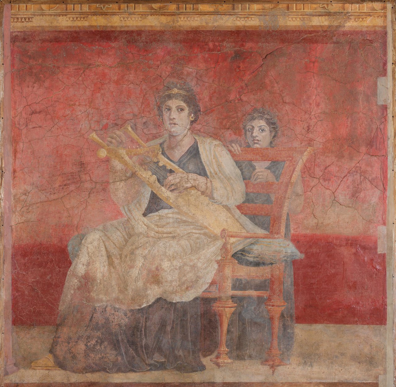 Oturan ve kithara oynayan kadın, MÖ 50-40 civarı. by Roman Republican Period