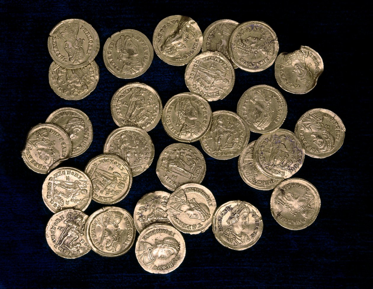 Batı Roma İmparatoru Flavius Honorius (384-423) ve Doğu Roma İmparatoru Flavius Arcadius (377/378-408) dönemine ait 28 sikke, 4. ve 5. yüzyıl (madeni para) by Roman Roman