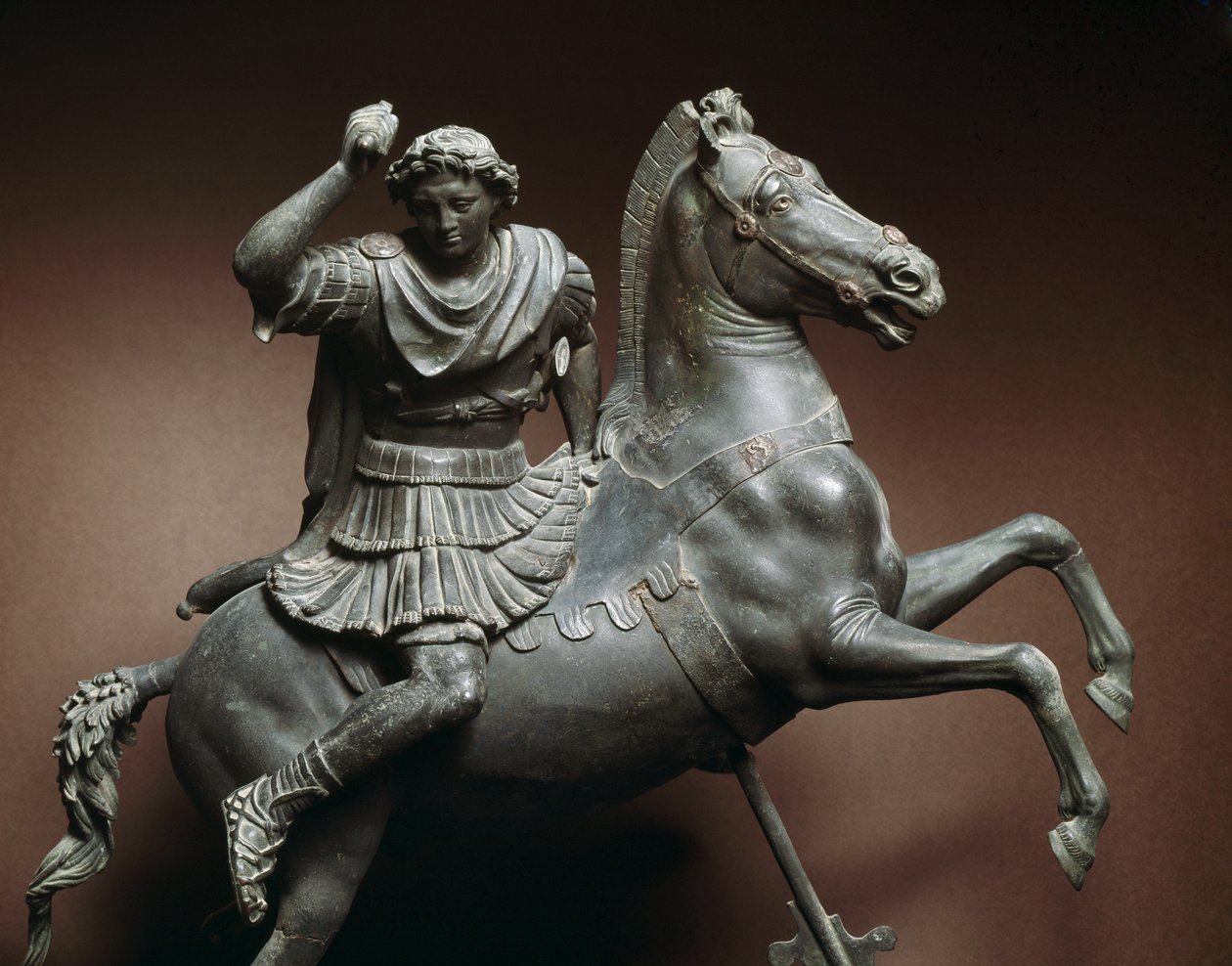 Büyük İskender (MÖ 356-323) atlı At, Bucephale olacaktı. Lysippe of Sicyone (MÖ 395-305) Napoli, Museo Archeologico Nazionale tarafından orijinalinden sonra bronz heykel by Roman Roman