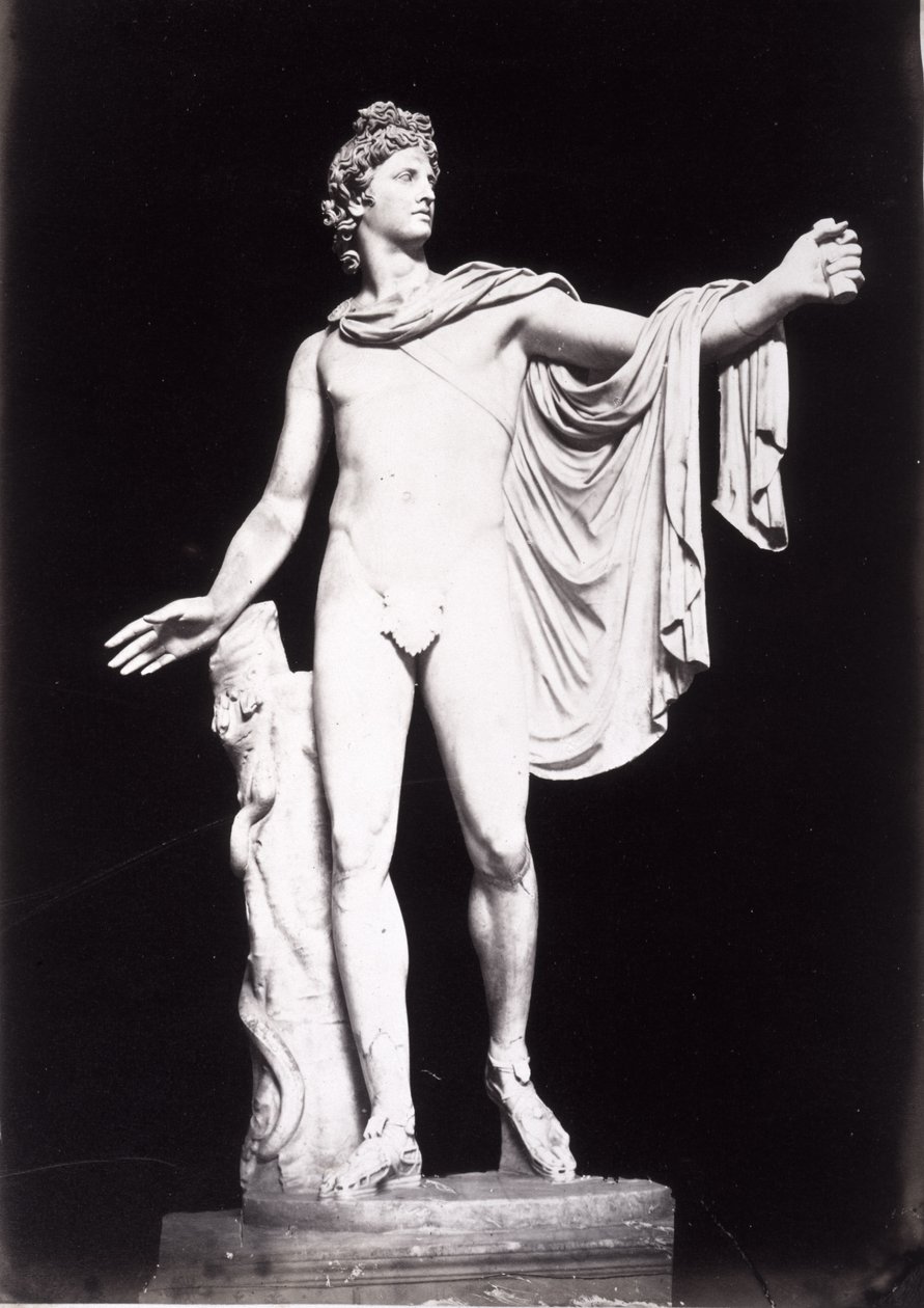 Apollo Belvedere, MÖ 4. yüzyıla ait bir Yunan orijinalinin kopyası, önceki restorasyonların kaldırılmasından önceki (mermer) by Roman Roman
