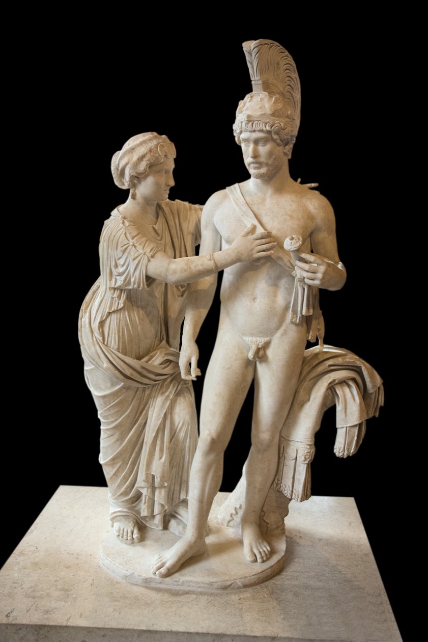 Mart ayında Roma İmparatorluk Çifti ve Venüs (MS 120 ile 140 arasında) mermer heykel by Roman Roman
