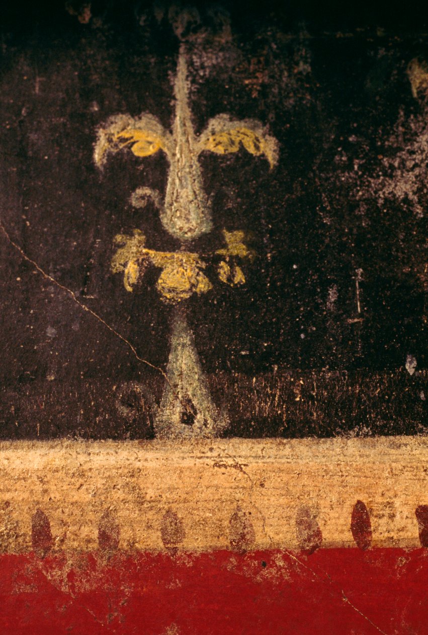 Dekoratif unsur, Pompeii'deki Vettii Evi'nin triclinium'undaki fresk detayı (UNESCO Dünya Mirası Listesi) by Roman Roman