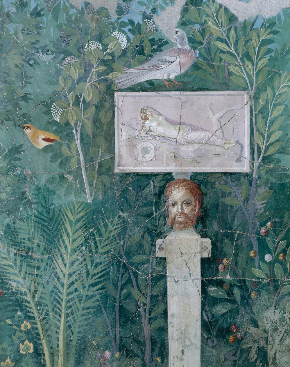 Pompeii'deki Altın Bileklik Evi adlı bahçe tablosundan detay by Roman Roman