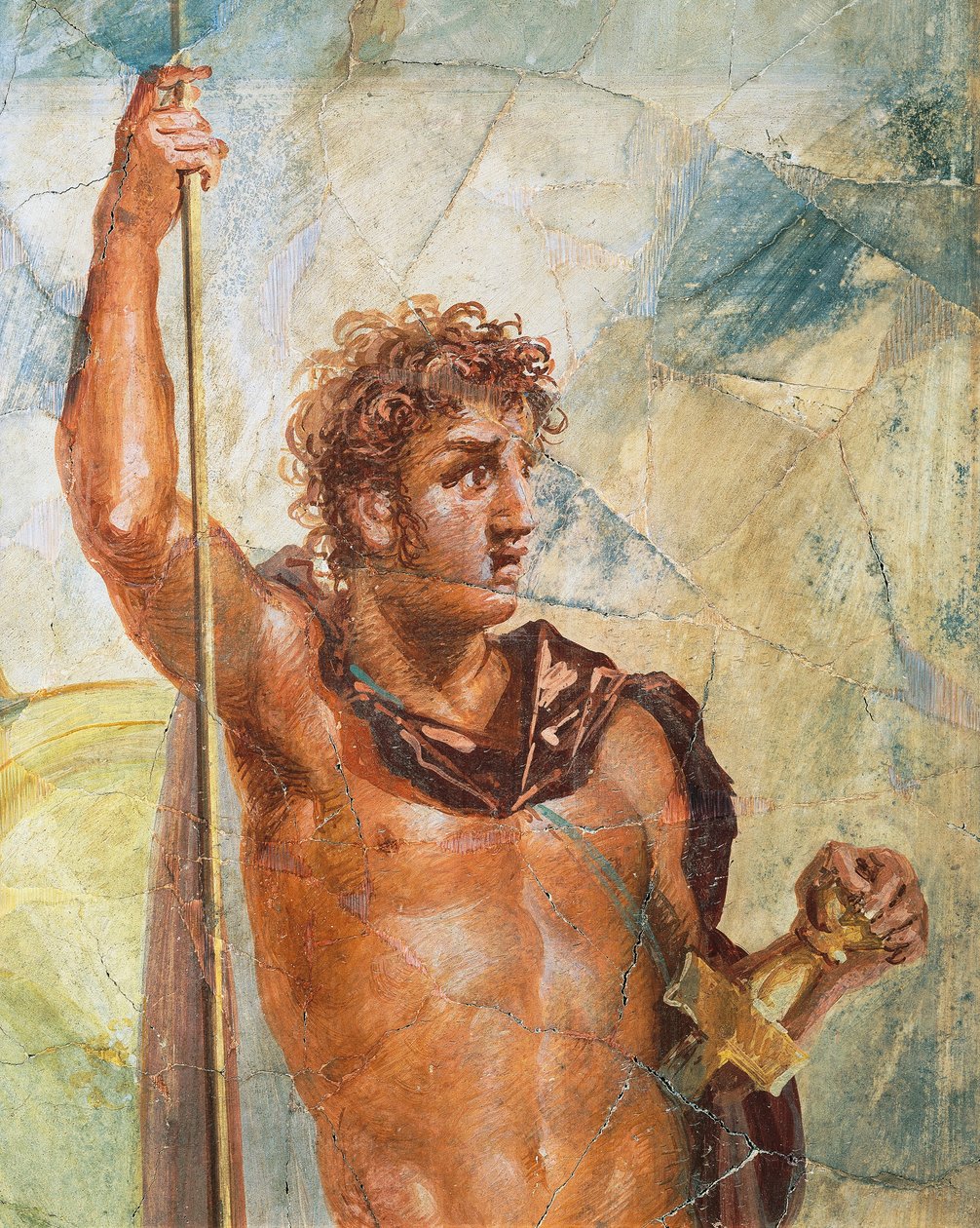 İskender (Ares) ve Stateira'nın (Afrodit) Evliliğinden İskender'i betimleyen bir fresk detayı, Regio 6 Insula Occidentalis 39, Pompeii (UNESCO Dünya Mirası Listesi) by Roman Roman