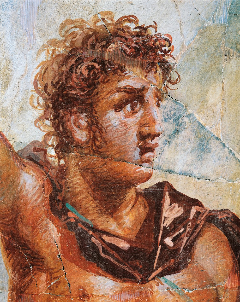 İskender (Ares) ve Stateira'nın (Afrodit) Evliliğinden İskender'i tasvir eden bir fresk detayı, Regio 6 Insula Occidentalis 39, Pompeii (UNESCO Dünya Mirası Listesi) by Roman Roman