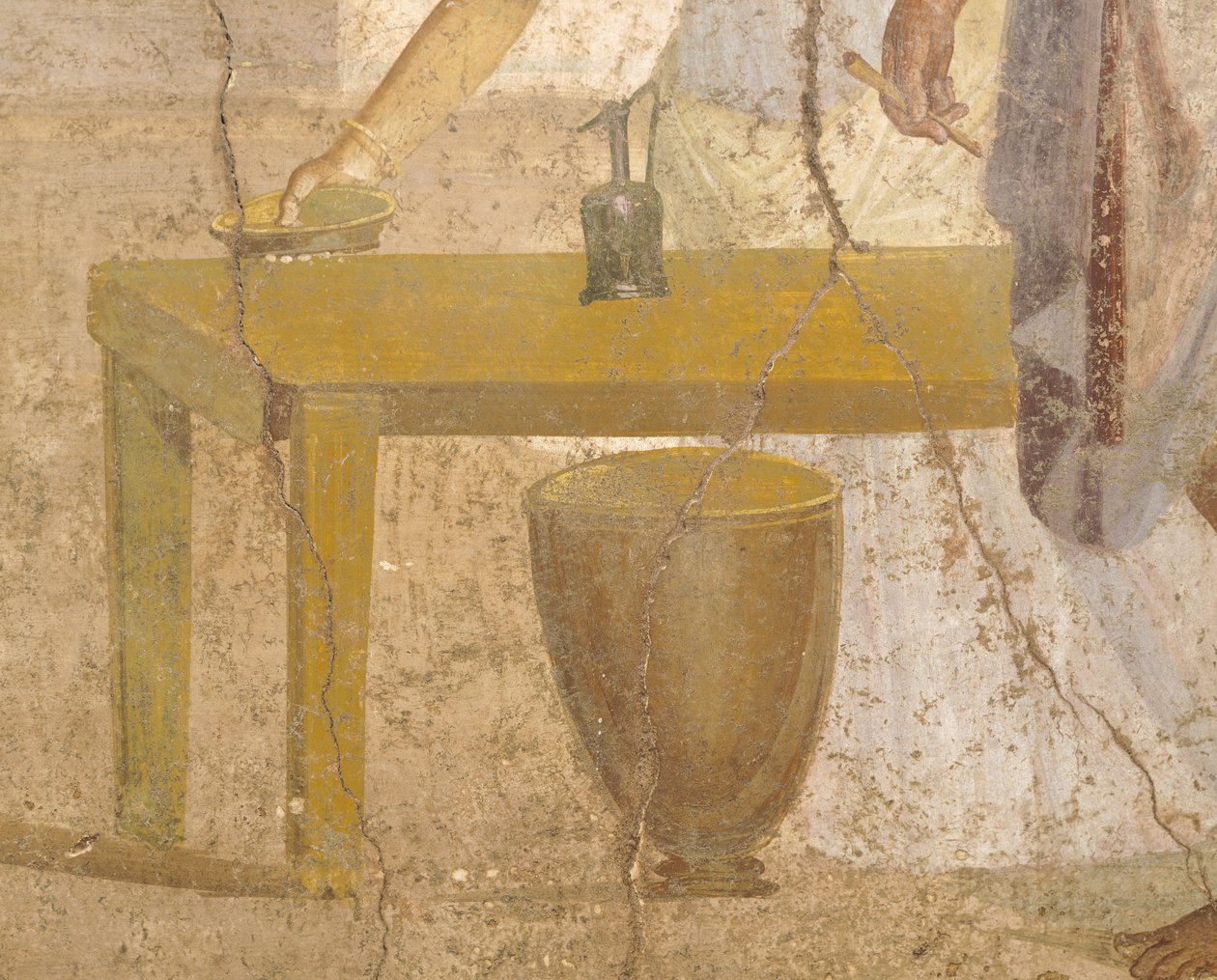 Kurban yemeğini tasvir eden fresk detayı, Yaldızlı Aşk Tanrısı Evi, Pompeii, Campania, Roma Uygarlığı by Roman Roman