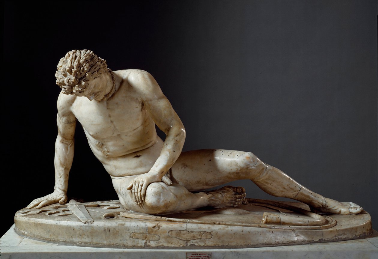 Ölen Galyalı - Ölen Galatyalı - Roma Sanatı: “” Ölen Galyalı veya Ölen Galatyalı”” Bir Kelt savaşçısının ıstırabı var. Bir Yunan orijinalinden sonra Roma heykeli. Roma, Musei Capitolini by Roman Roman