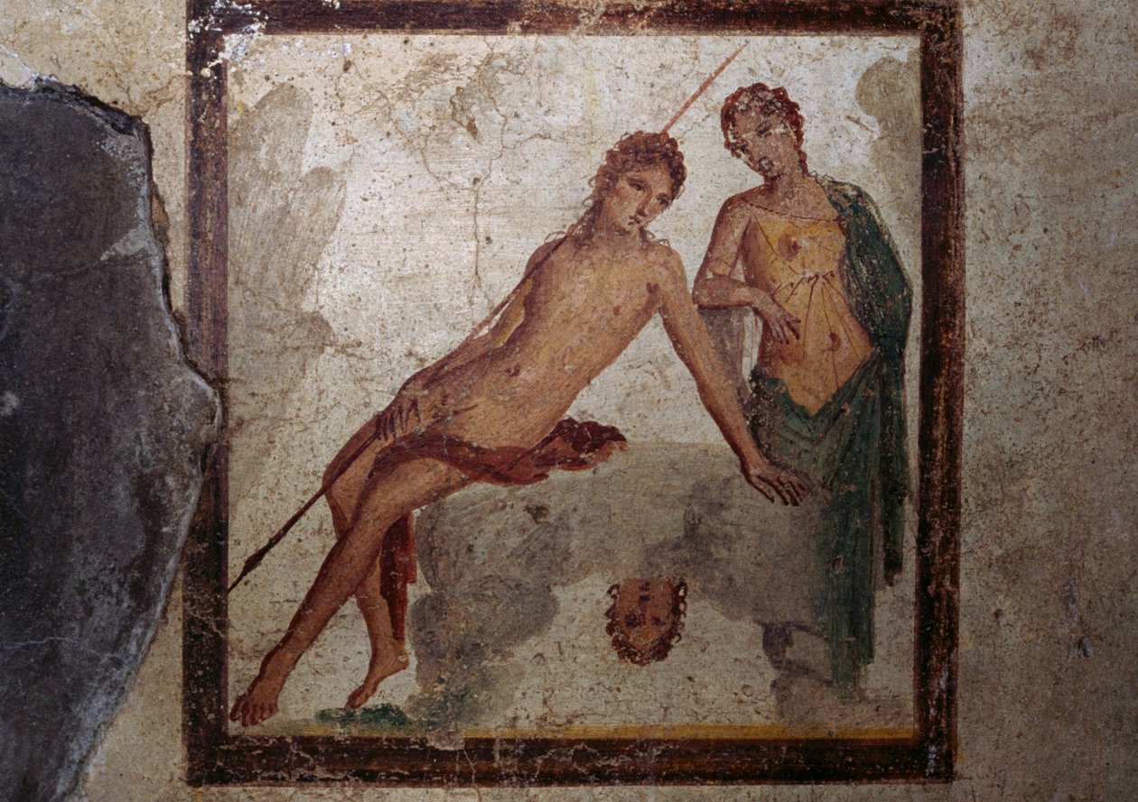 Echo ve Narcissus, Efes Evi'ndeki bir odadan fresk, Pompeii (UNESCO Dünya Mirası Listesi) by Roman Roman