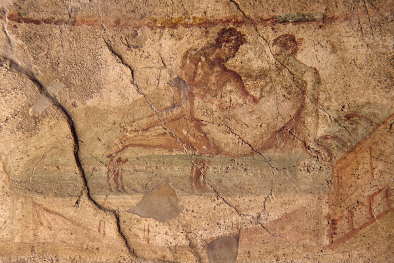 Lupanar, Pompeii'den (UNESCO Dünya Mirası Listesi) erotik fresk by Roman Roman