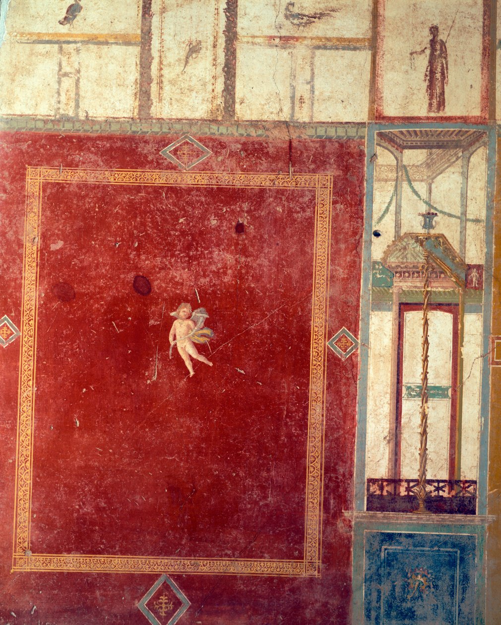 Dördüncü Stil Pompei freski, Pinario Ceriale Evi, Pompeii, Campania, Roma Uygarlığı by Roman Roman