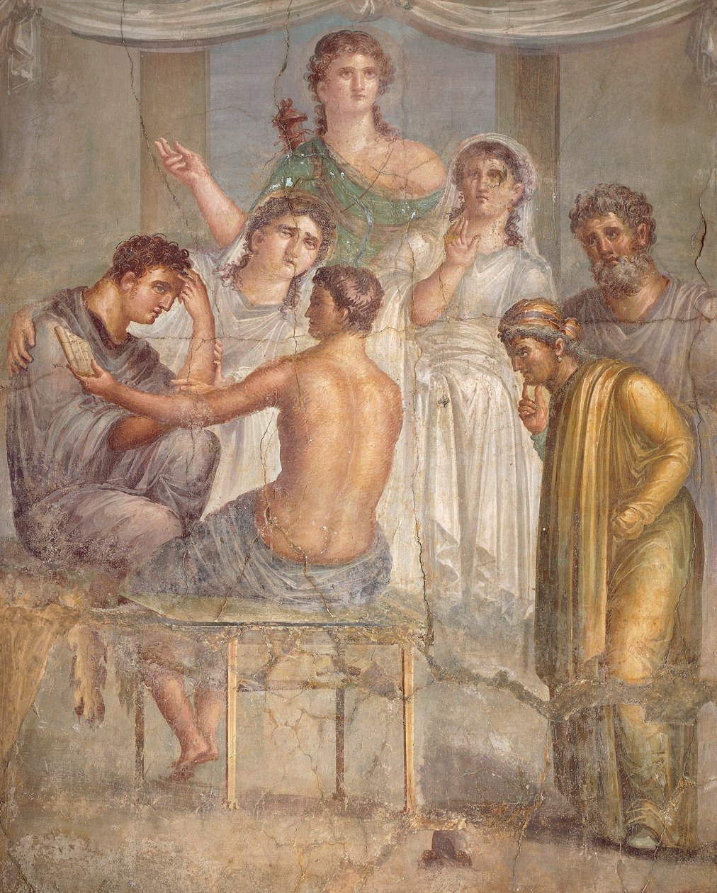Herculaneum, Campania, Roma Uygarlığı'ndaki Bazilika'dan Admetus ve Alcestis'i tasvir eden fresk by Roman Roman