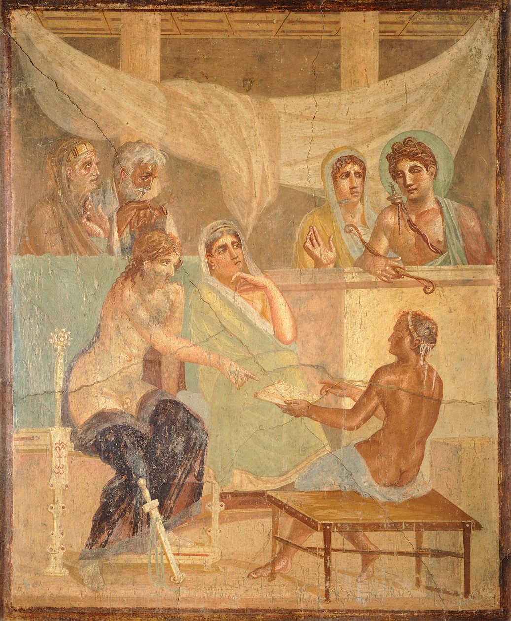 Pompeii'den (UNESCO Dünya Mirası Listesi) Admetus ve Alcestis'i tasvir eden fresk by Roman Roman