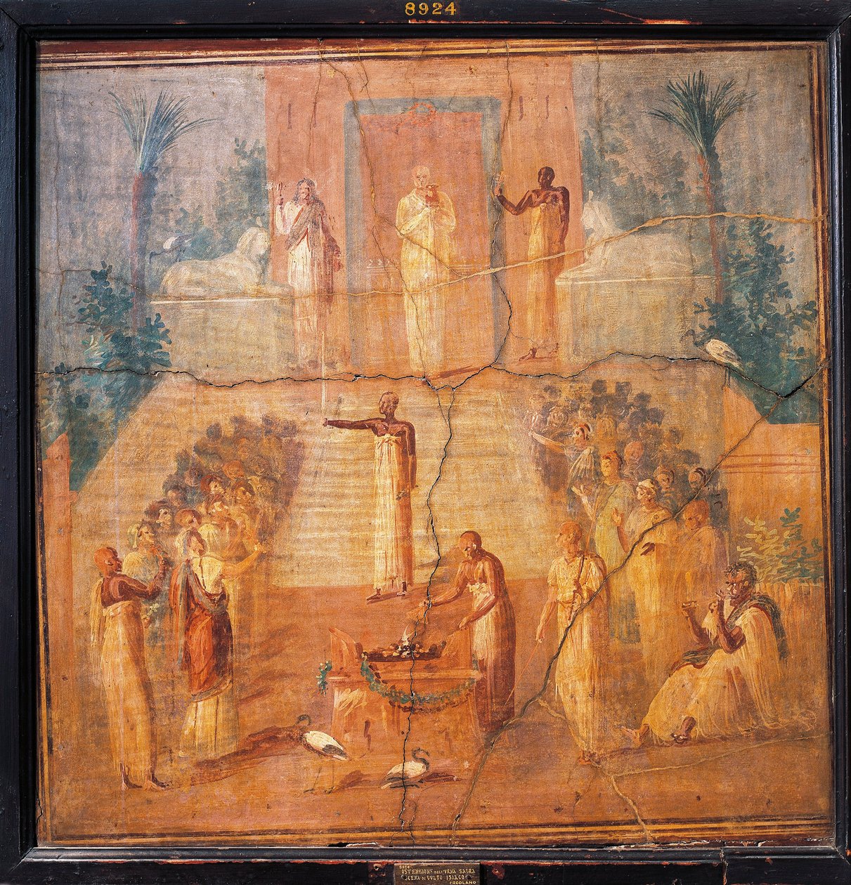 İtalya, Napoli eyaleti, Ercolano'dan Isis ibadetini tasvir eden fresk by Roman Roman